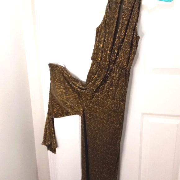 Lush, Chocolate Brown W/Gold Accents Jumpsuit Sz Sm - Picture 5 of 5